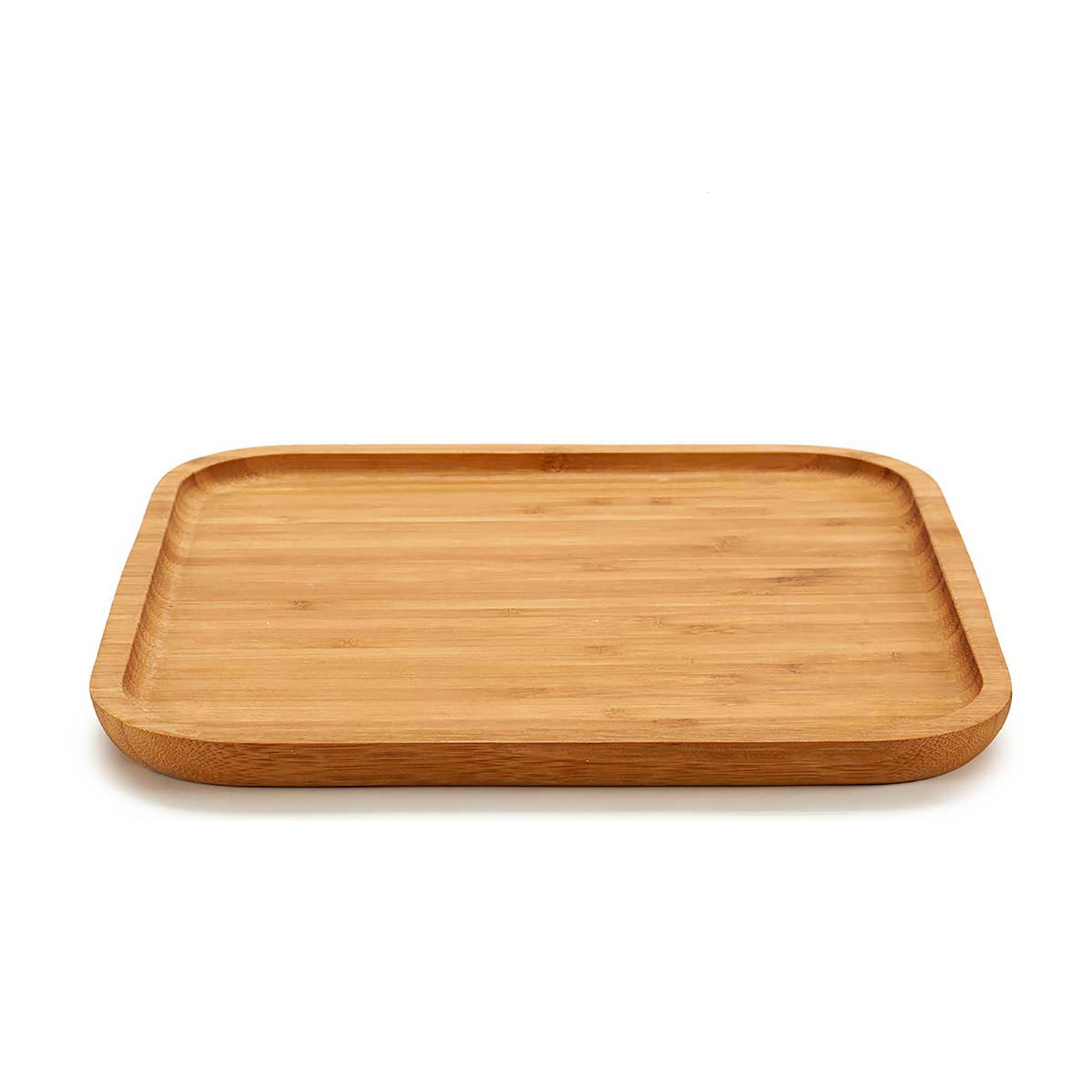 DAM. Bandeja de Bambú para aperitivos cuadrada mediana. 25x25 cm 25x25x1,5 cm.