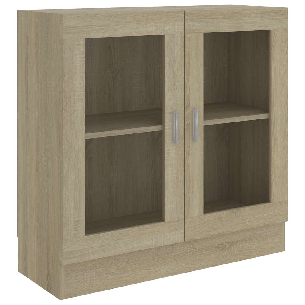 vidaXL Vitrina de madera contrachapada 82,5x30,5x80 cm Multicolor