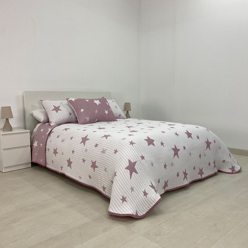 RUFINO DÍAZ Colcha Piqué Reversible Stars - Para una sensación acogedora y de confort - Tejido suave, agradable y resistente
