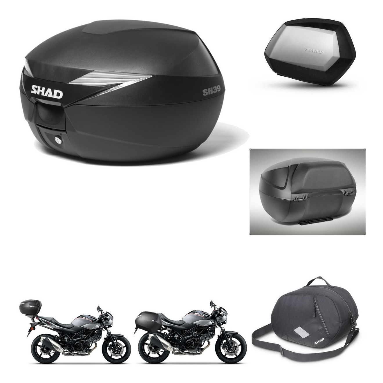Maletas Laterales + Baul Trasero + Accesorios + Herraje 3P + Herraje Montaje Sh39 Sh 39 Sc Sh35 Premium KIT-246885