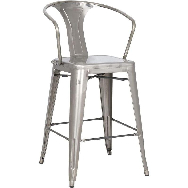 Gerimport Set 4 Taburetes Respaldo Alto Diseño Eventos Plateado 38 X 38 X 104 Cm - Elegante Diseño