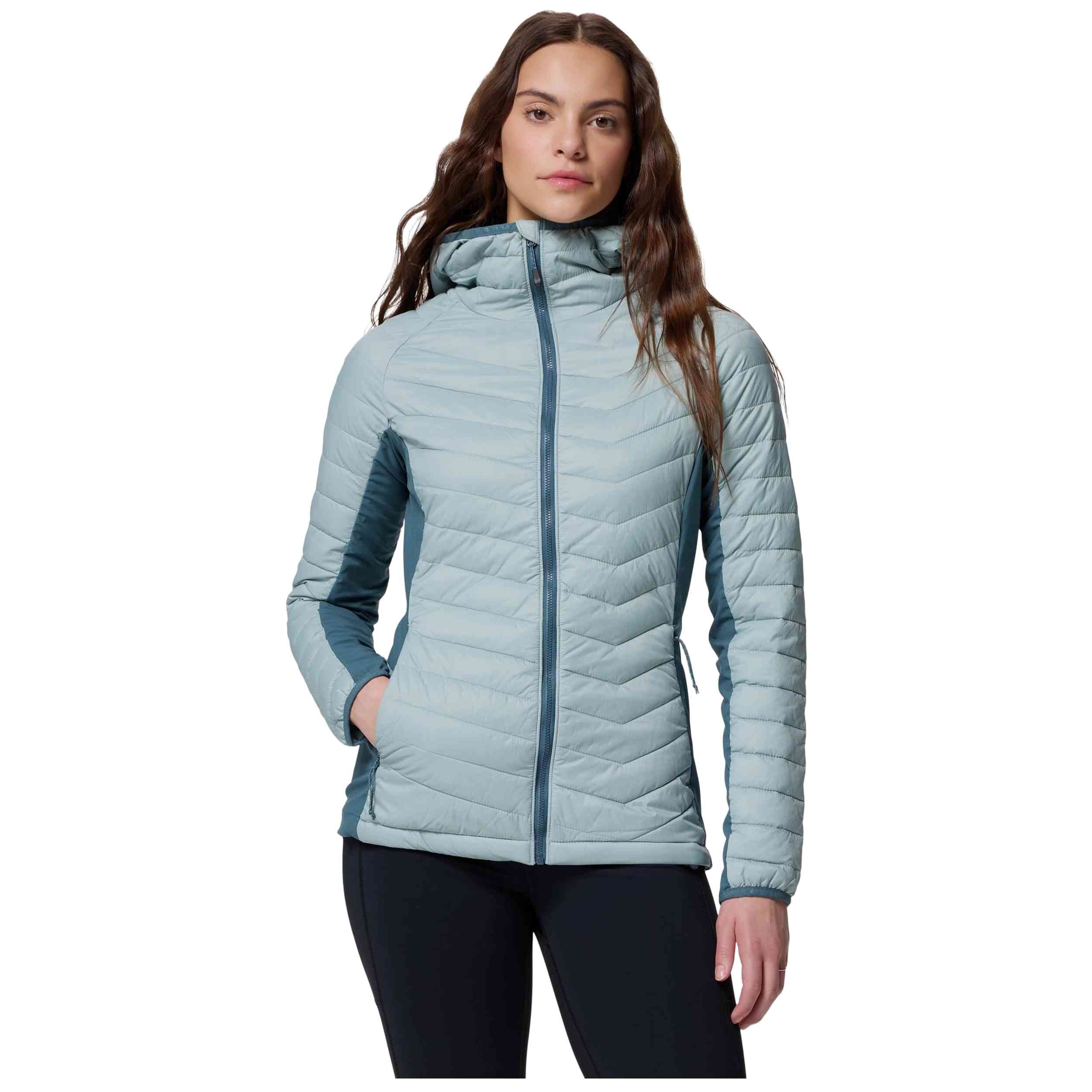 Chaqueta Columbia modelo Chaqueta con capucha Columbia Powder Pass II Hybrid azul celeste mujer para Mujer en color Azul
