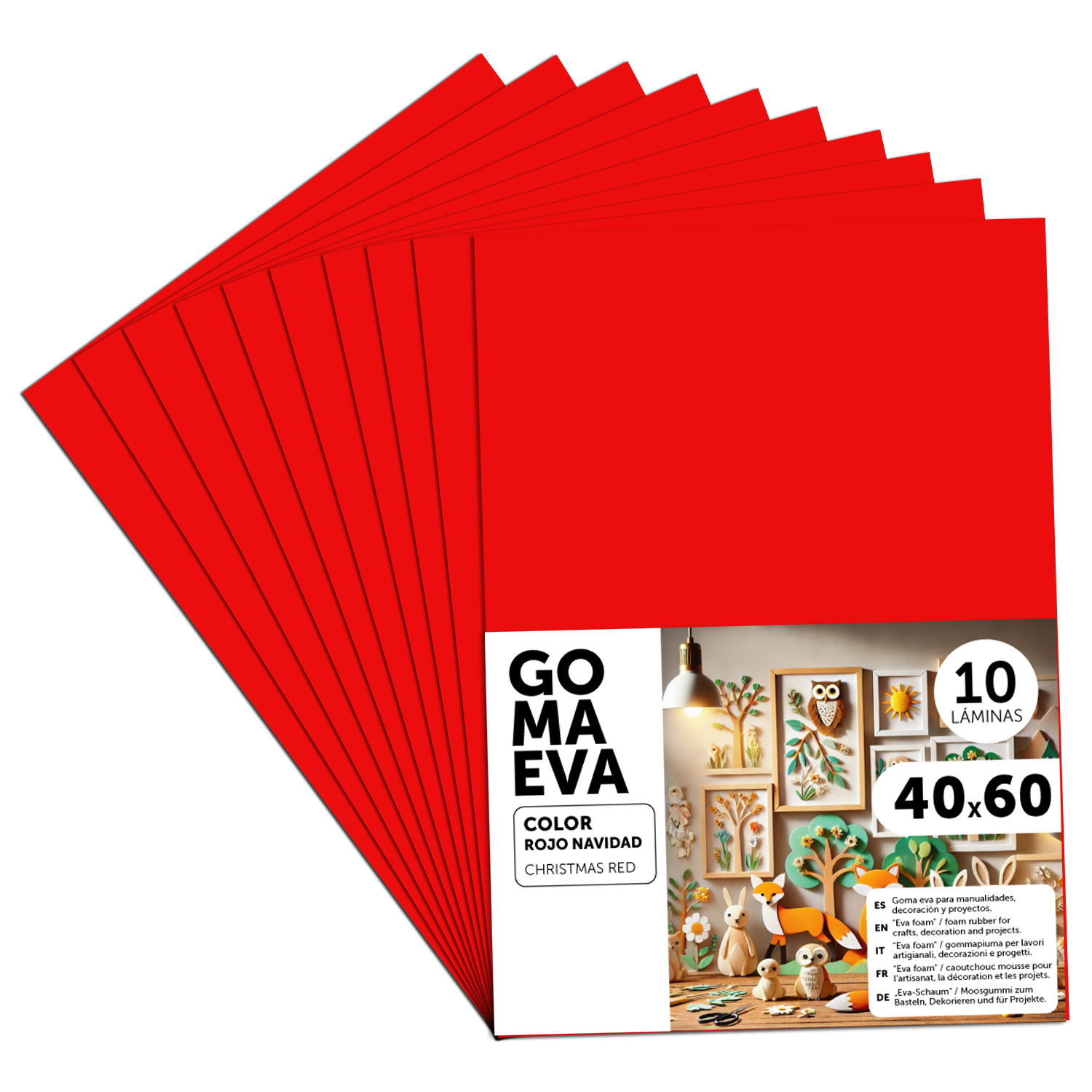 Goma Eva para Manualidades, Goma Espuma de Colores para Proyectos Creativos, Ideales para Artes y Manualidades, uso Escolar, Profesional o Artístico 40x60cm - m-office
