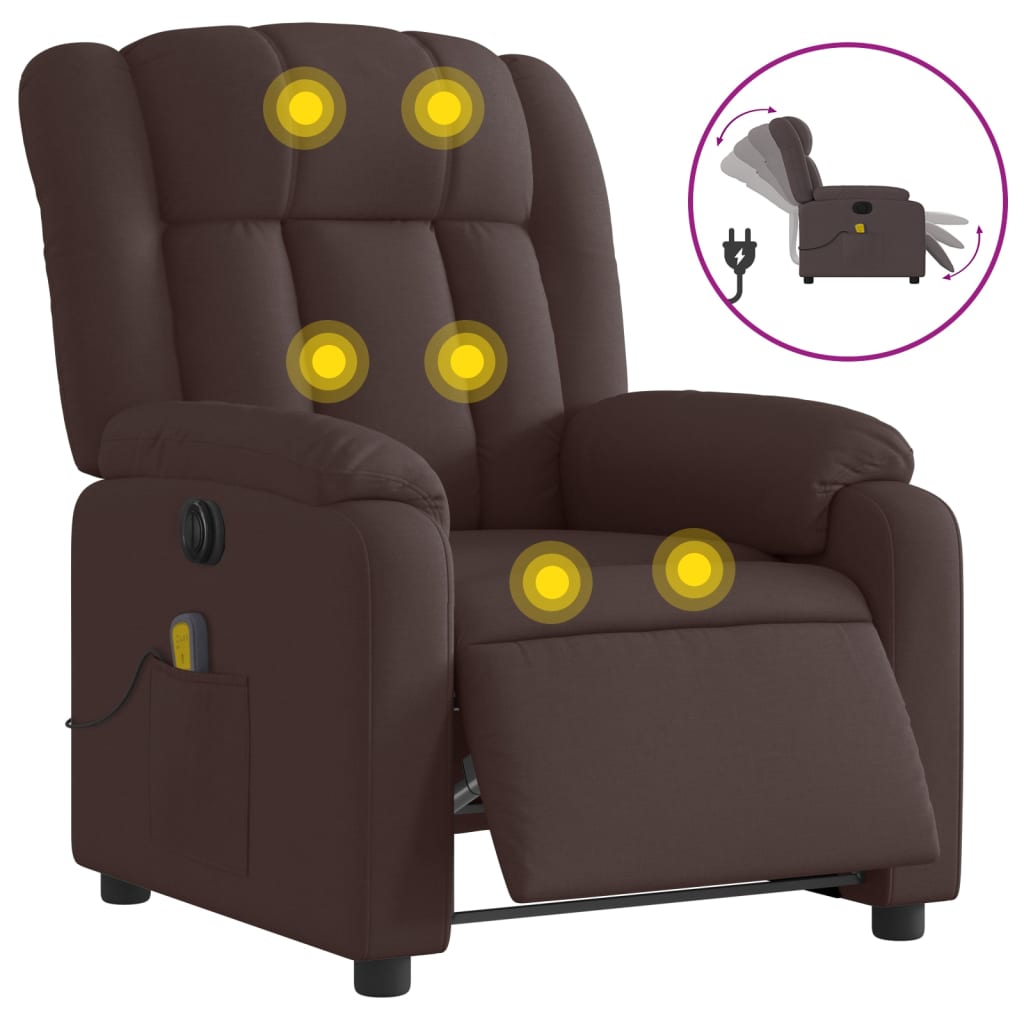 Vidaxl Sillón Reclinable de Masaje Eléctrico Tela Gris Claro