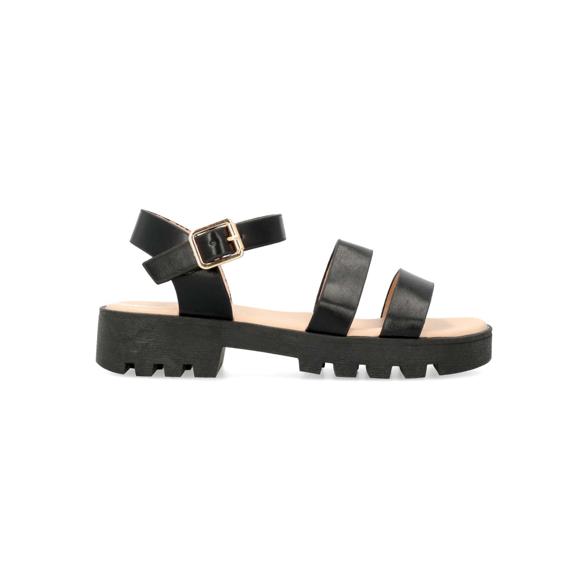Peke's by Vanessa - Sandalia tiras hebilla para niña con planta acolchada y doble suela de goma, diseño versátil para looks de verano