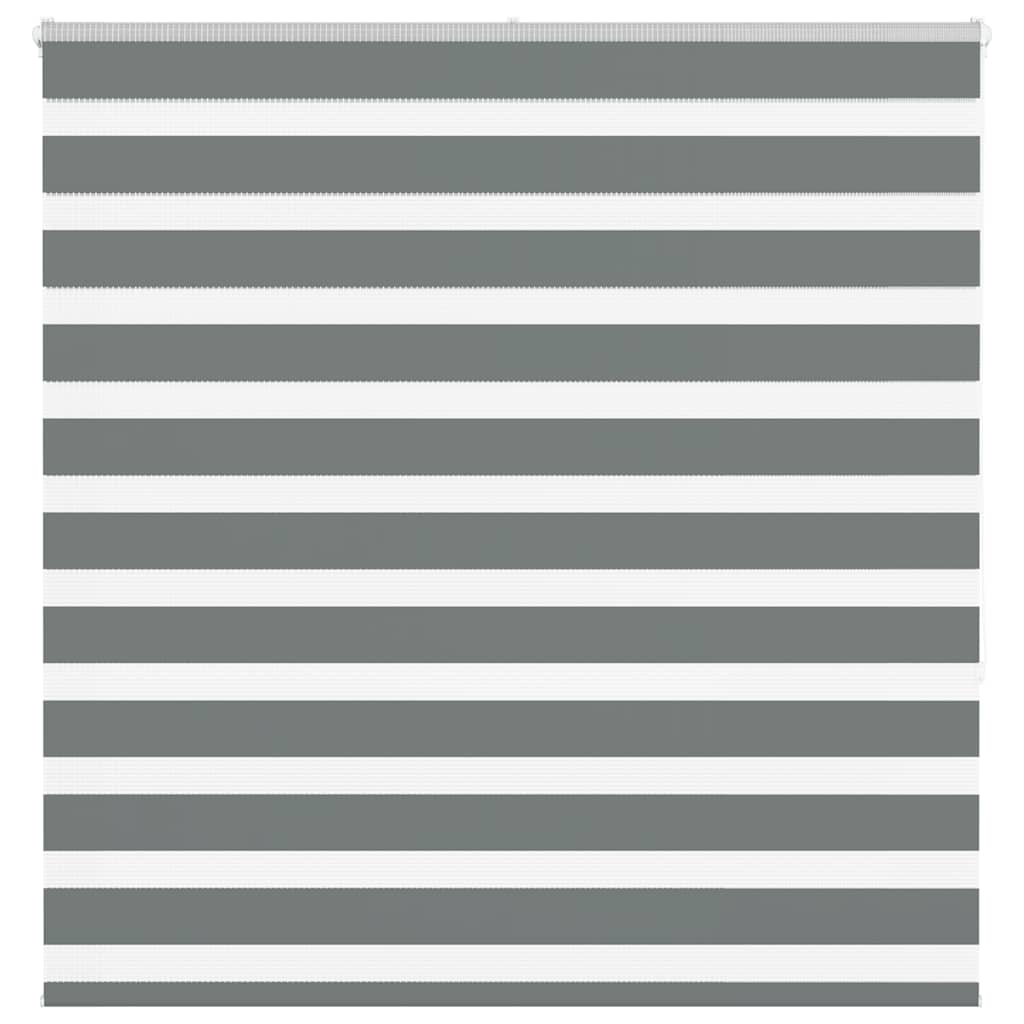 vidaXL Estor cebra gris oscuro tejido ancho 140,9 cm poliéster