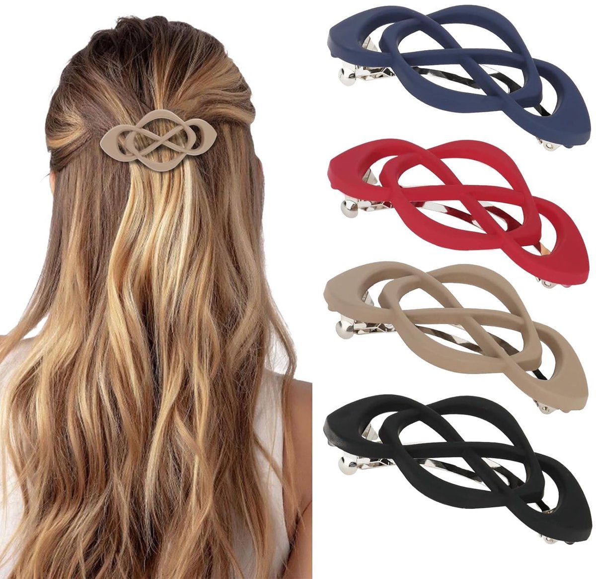 Pinzas para el cabello - pinzas para niñas - pinzas para el cabello para mujeres - pinzas para el cabello francesas vintage - para mujeres y niñas, desde cabello grueso hasta fino - paquete de 4