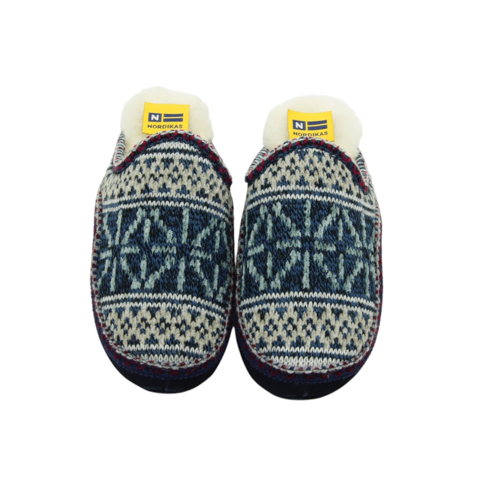 NORDIKA'S mod. 1500 zapatilla casa para mujer en lana natural, sin cordones