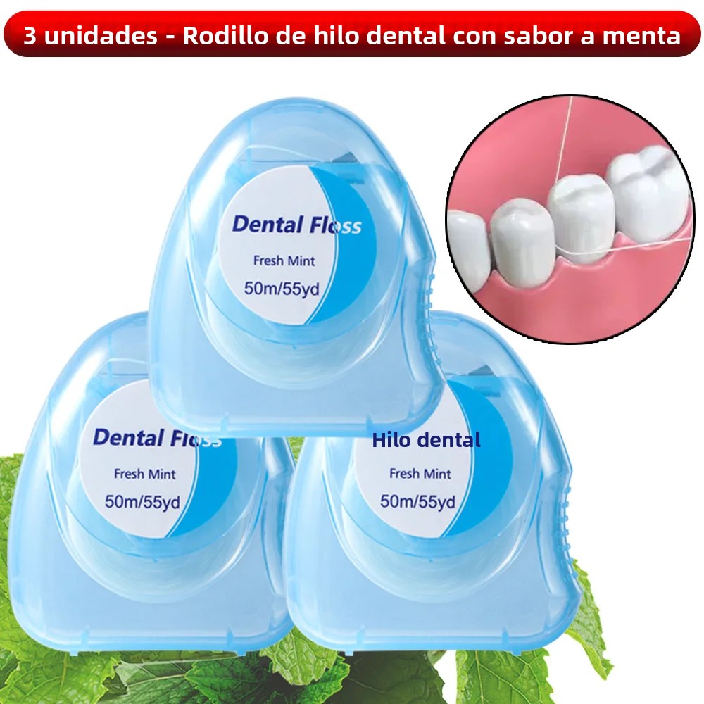 TK 6PCS/3PCS/1PC Hilo Dental Menta - Herramientas De Limpieza Oral - Paquete De Sticks De Floss Para Adultos - Compacto Y Conveniente