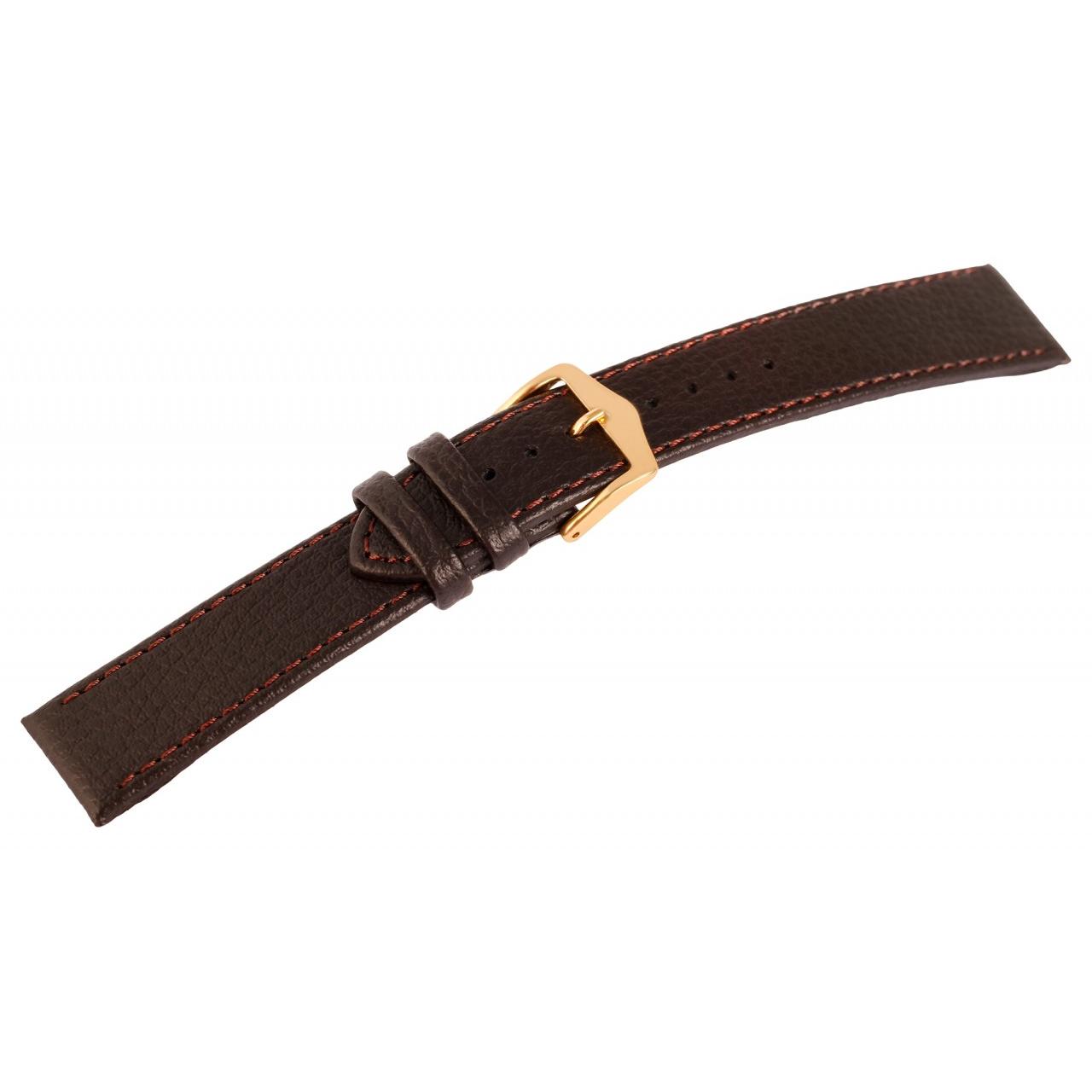 Bracelete para Reloj em Pele Genuína Castanho 20 mm