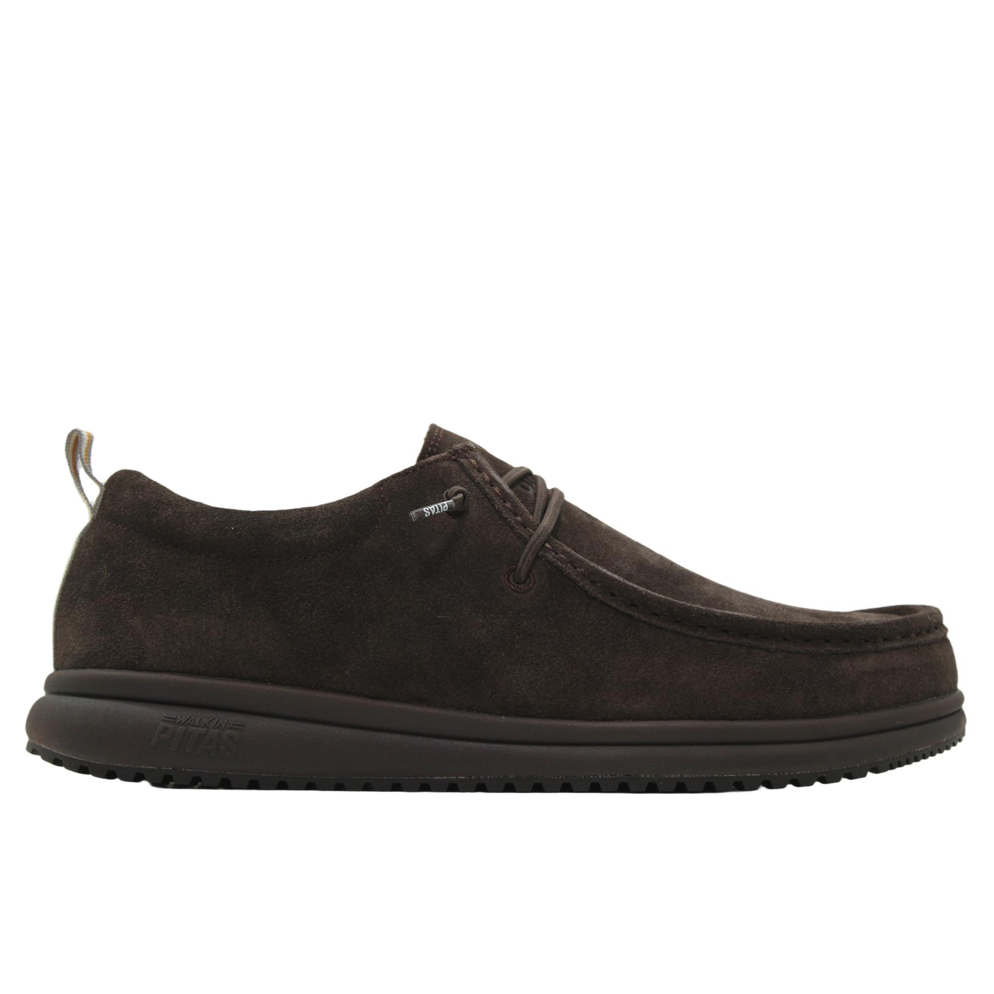 WALK IN PITAS TEXAS 17 Zapatos wallabee de piel serraje, cordones elásticos, suela goma, para caballero