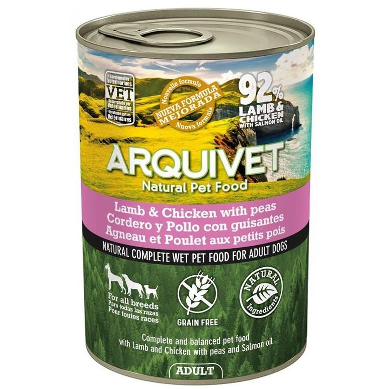 Arquivet Adult Cordero y Pollo con Guisantes Perro Latas Comida Húmeda para Perros