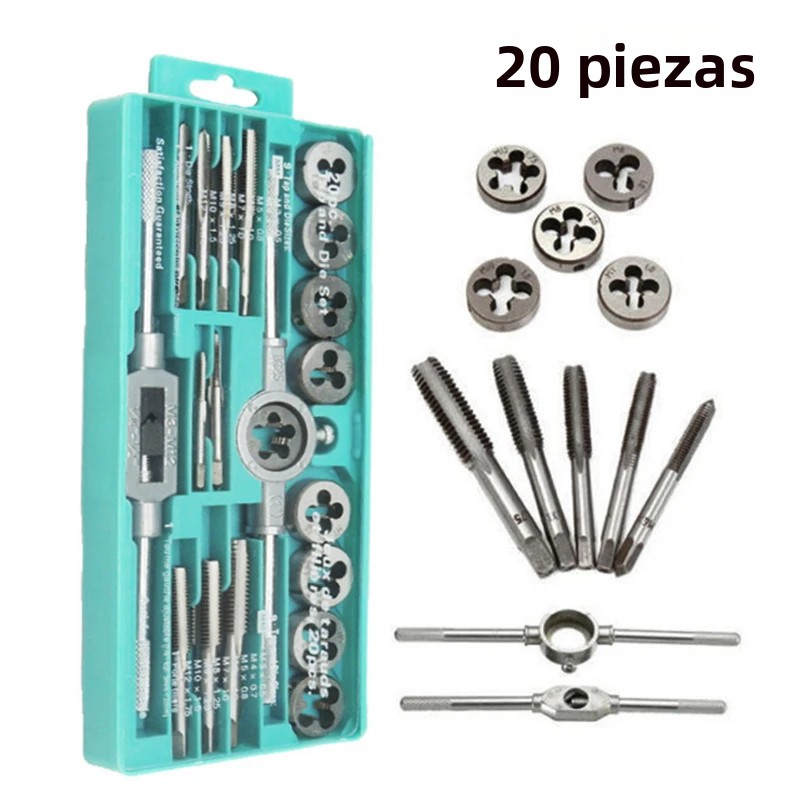 TK Juego Multifuncional De Brocas Y Herramientas De Hilo 12/20Pcs M3-M12 Herramientas De Hilo Y Taponado De Tornillos Métricos