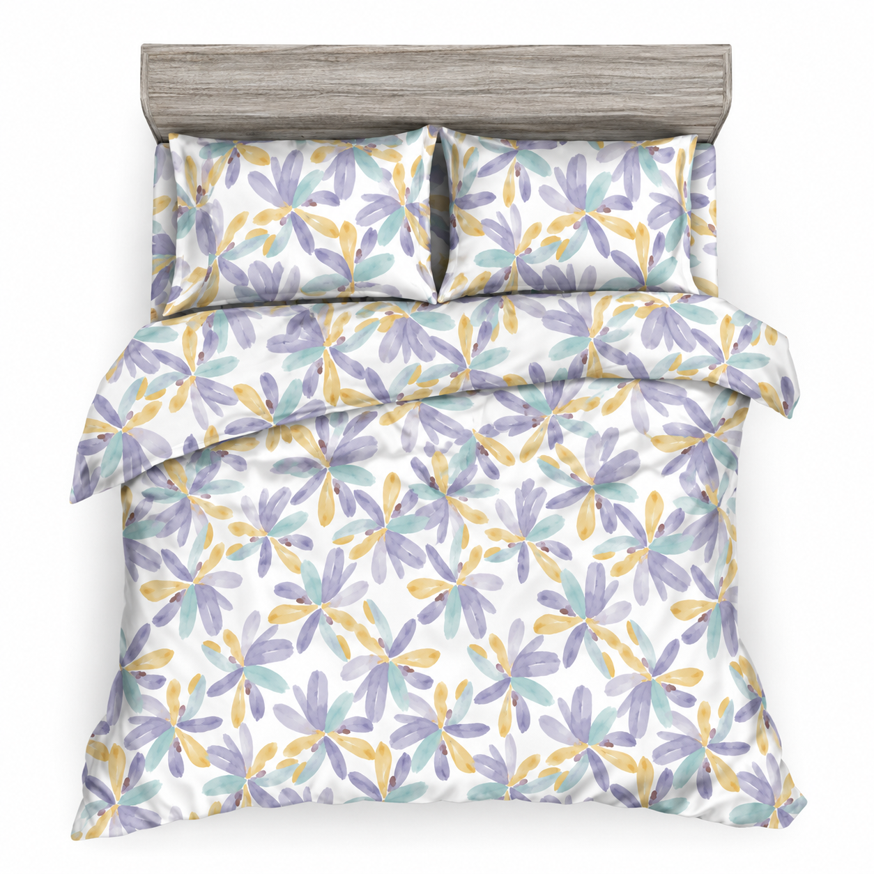 Juego de Funda Nórdica 4 Piezas con Diseño Floral, Incluye Funda de Edredón con Cremallera, Sábana Bajera Ajustable y 2 Fundas de Almohada, Juego de Cama Suave y Cómodo para Cama 135/150 cm