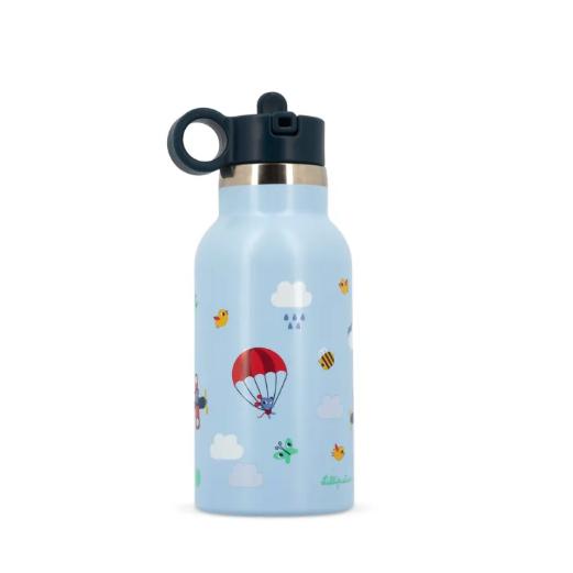 Lilliputiens - Botella térmica Jules el perro 350 ml con pajita integrada para niños, juego buscar y encontrar, ideal para colegio y aventuras al aire libre