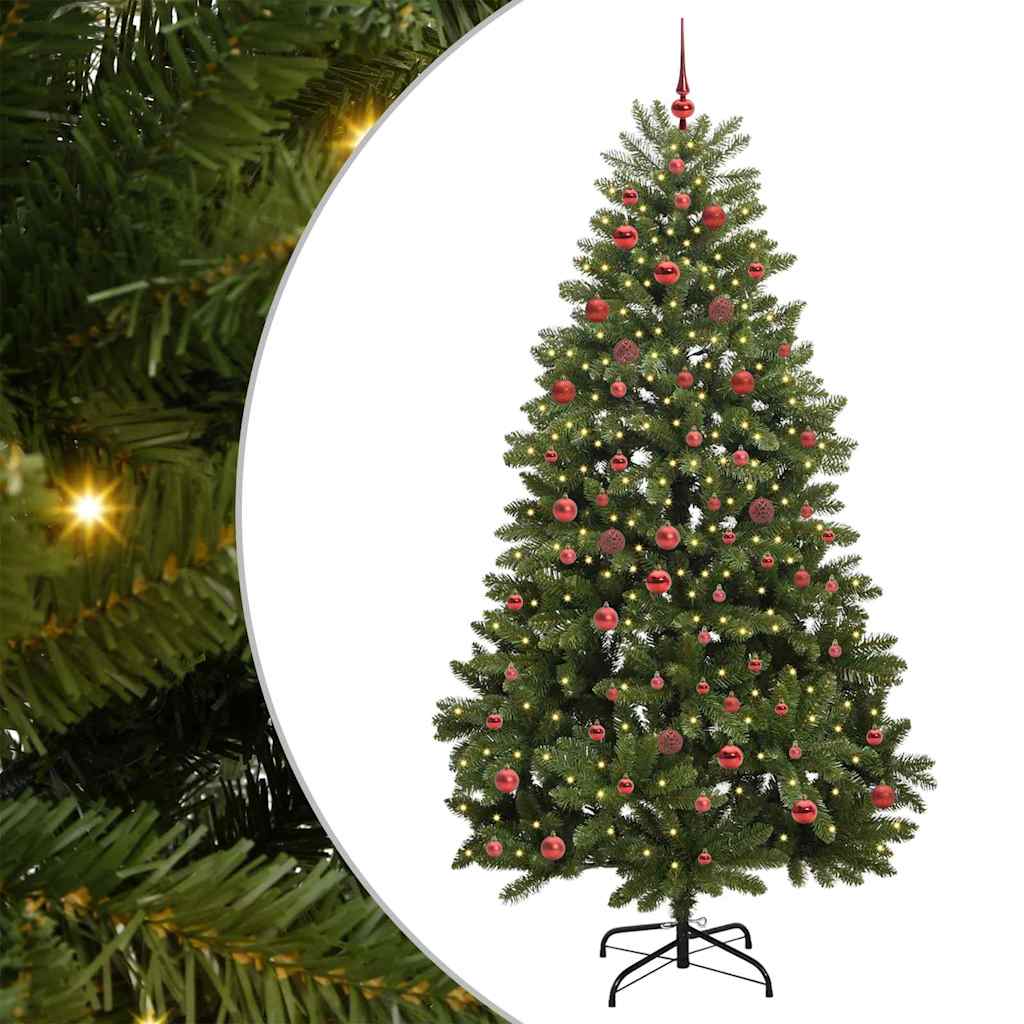 vidaXL Árbol de Navidad artificial 210 cm 300 LED Blanco Cálido Verde