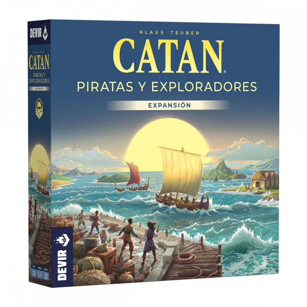Catan: Pirates and Explorers - Devir Expansion for 3-4 Players, Ages 12+, 90-180 Minutes of Strategic Board Game with Modular Map and Naval Combat Mechanics, Ideal for Game Nights and Family Entertainment.