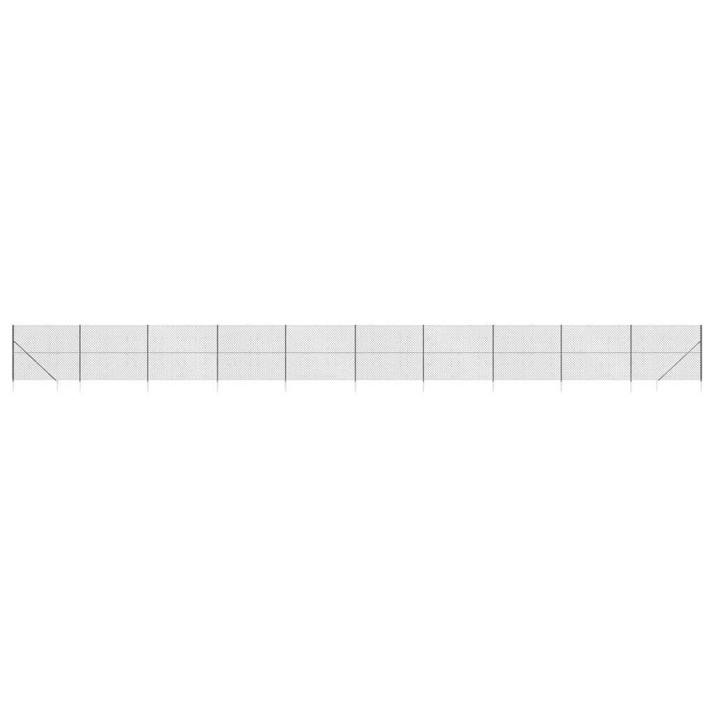 Vidaxl Cerca de Alambre con Pinchos de Anclaje 2,2x25 M - Verde, Antracita, Plateado