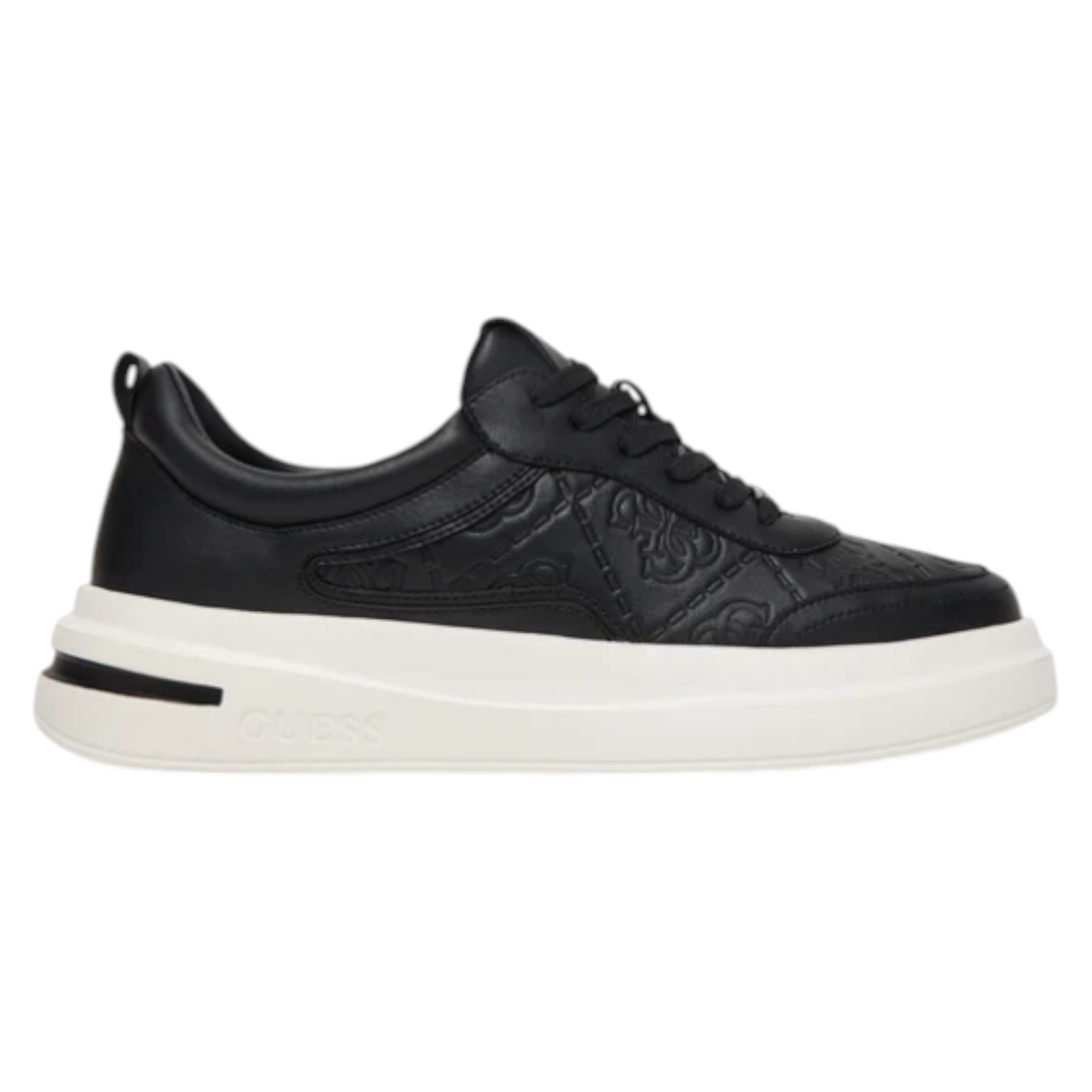 Sneakers Guess Uomo Elbano 4G Logo Impresso Leather Black