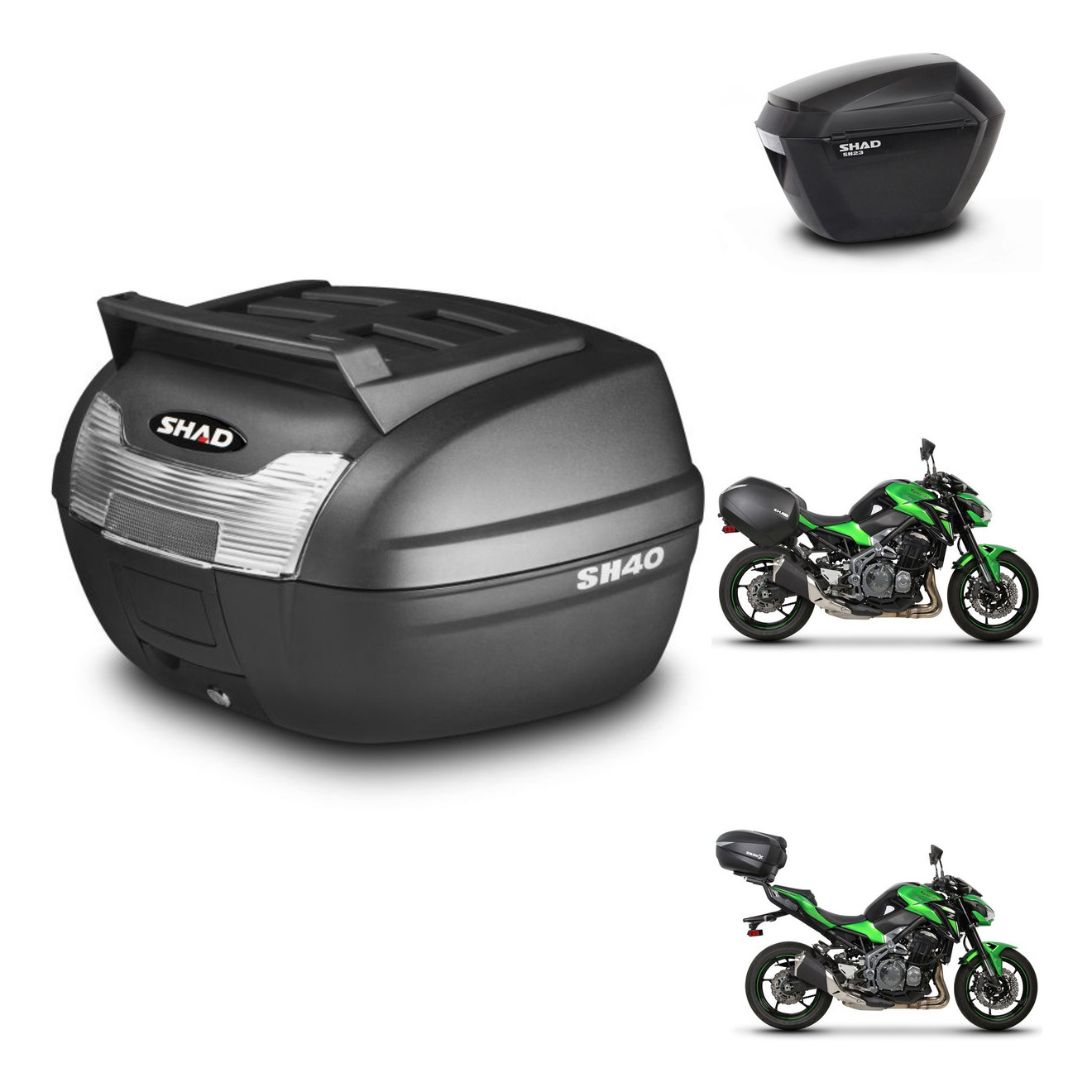 Maletas Laterales + Baul Trasero + Herraje 3P + Herraje Montaje Sh23 KIT-248987