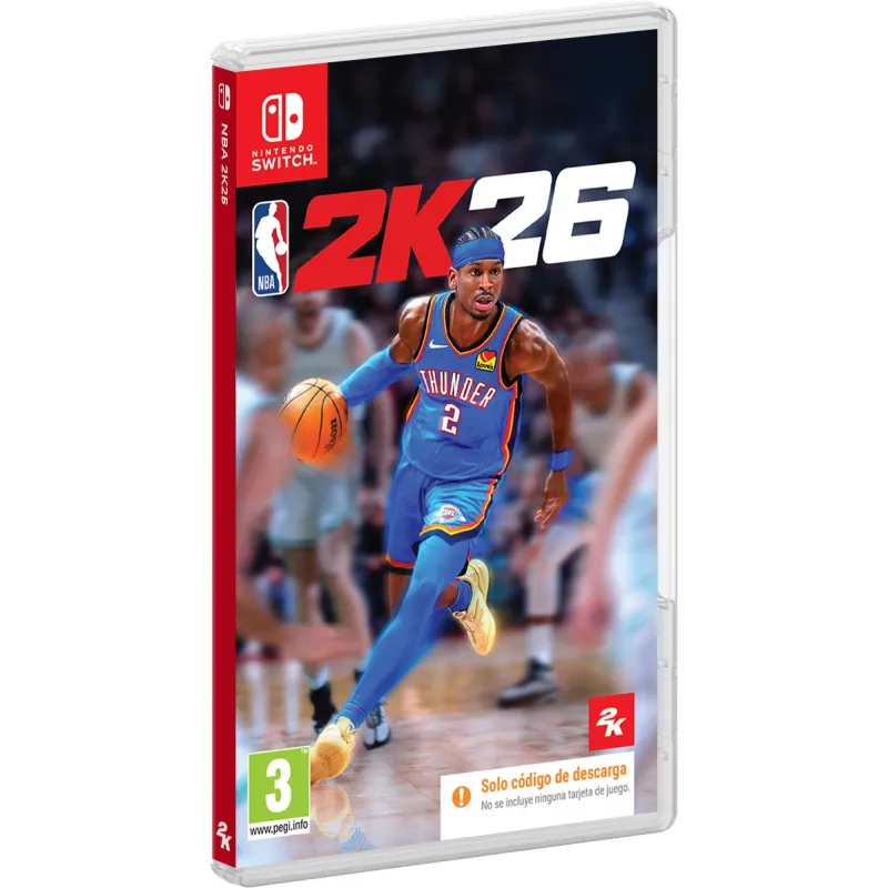 NBA 2K26 SWITCH CAJA CON CÓDIGO DE DESCARGA DIGITAL DE JUEGO COMPLETO PARA NINTENDO SWITCH VERSIÓN ESPAÑOLA GARANTÍA EUROPEA     VERSIÓN ESPAÑOLA GARANTÍA EU