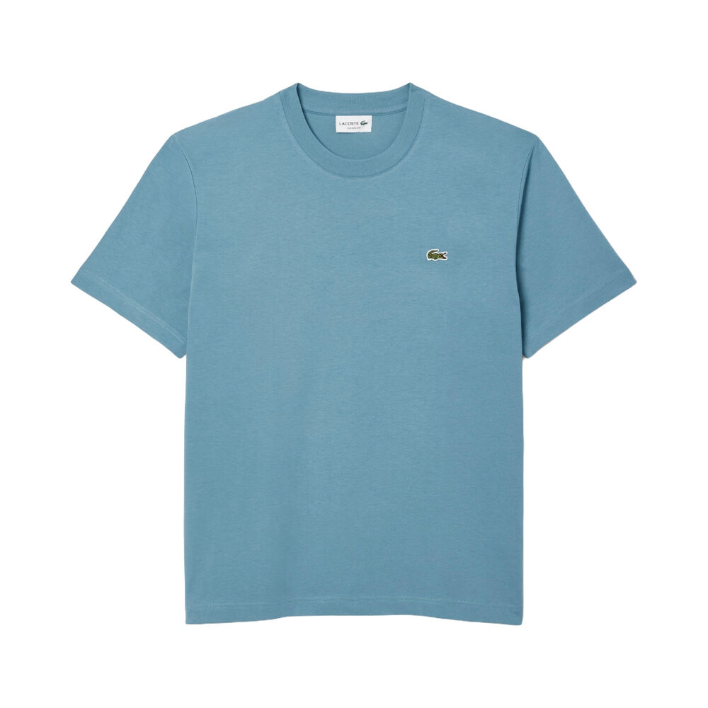 Camiseta Azul Lacoste de Corte Clásico de Punto de Algodón