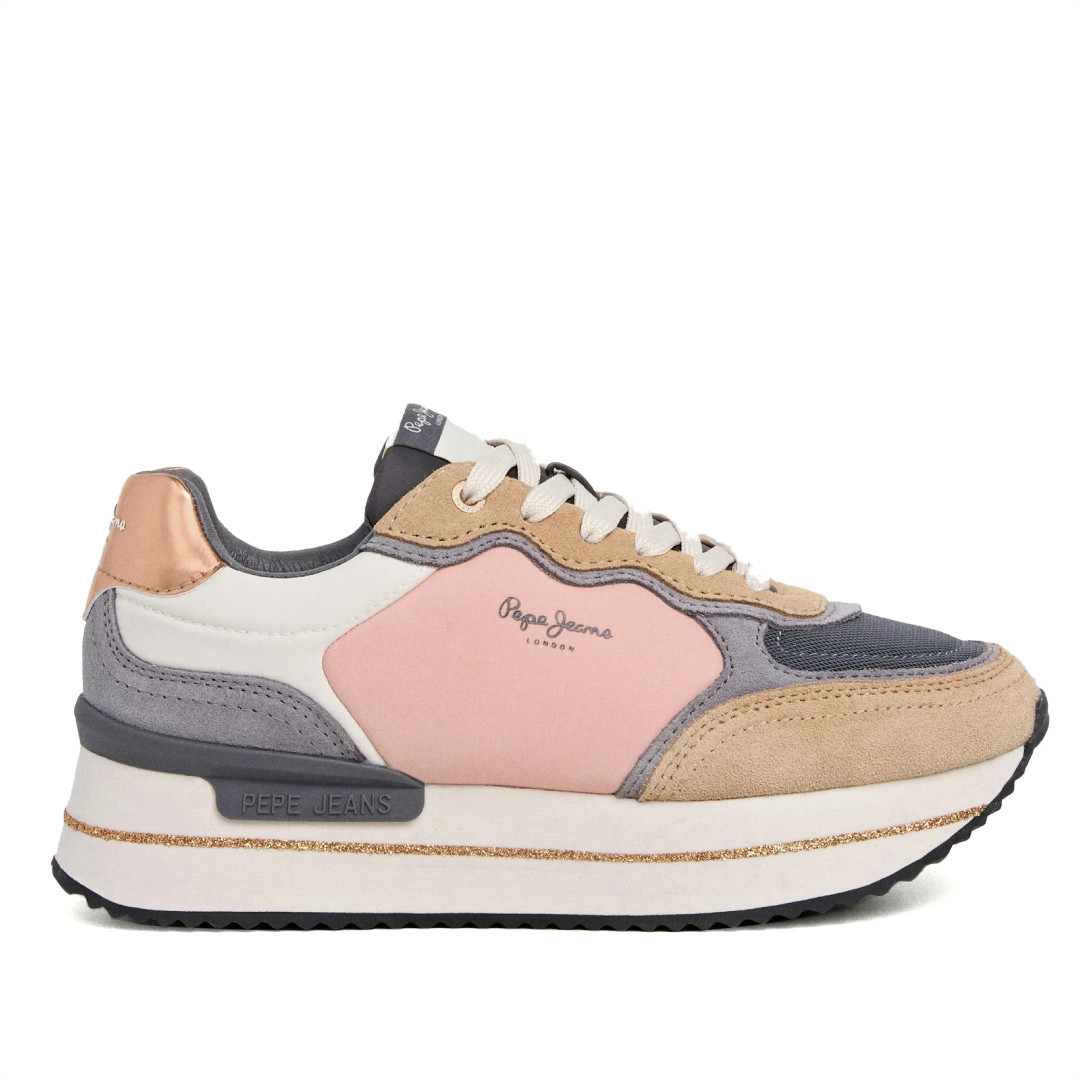 Zapatillas urban Pepe Jeans rusper glitter caramelo con glitter en la suela