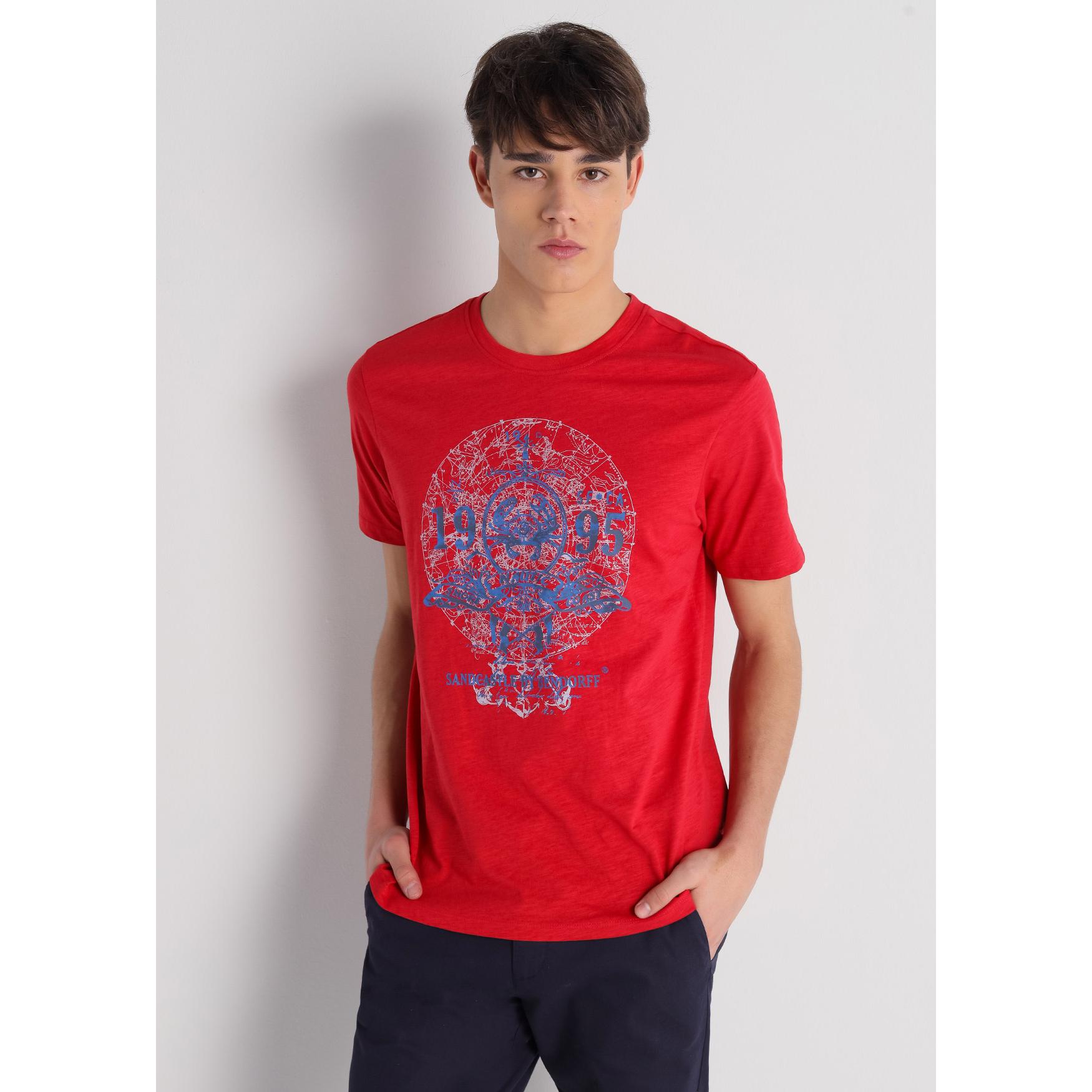 Camiseta de manga corta grafica en el pecho