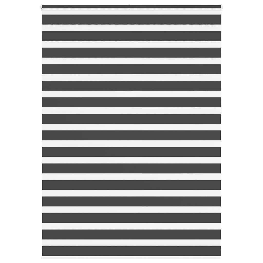 vidaXL Estor cebra negro 155x230 cm tejido ancho 150,9 cm poliéster