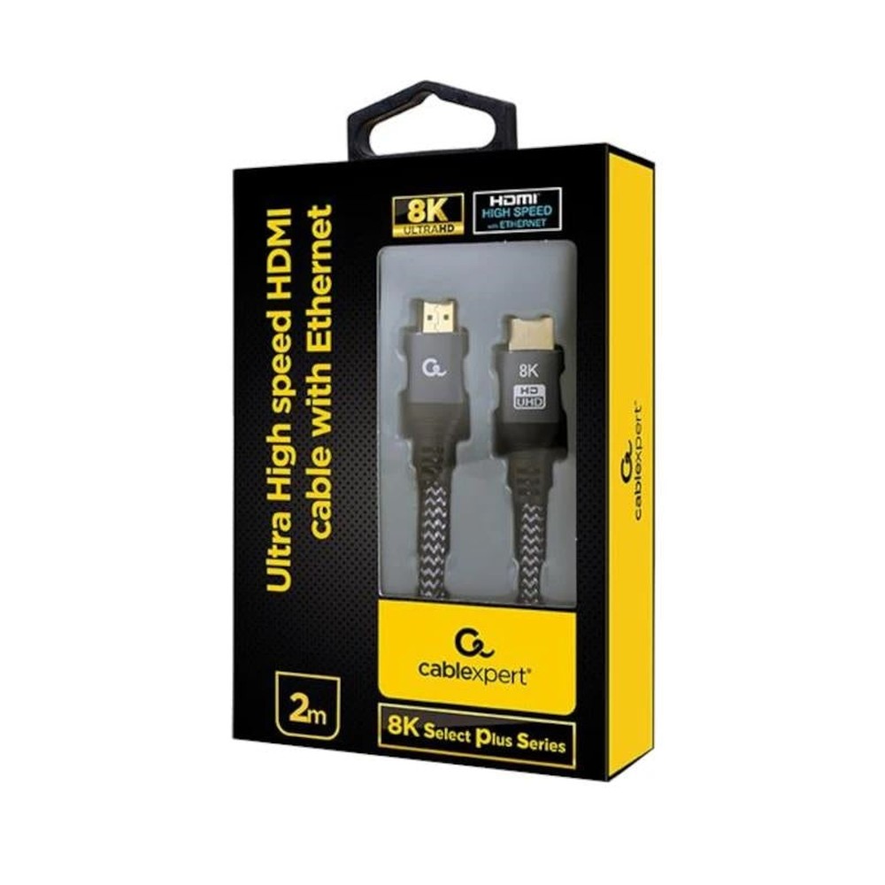 Gembird - Cable HDMI de ultra alta velocidad CCB-HDMI8K-2M con soporte 8K@60Hz, 48 Gbps y Ethernet para televisores y consolas