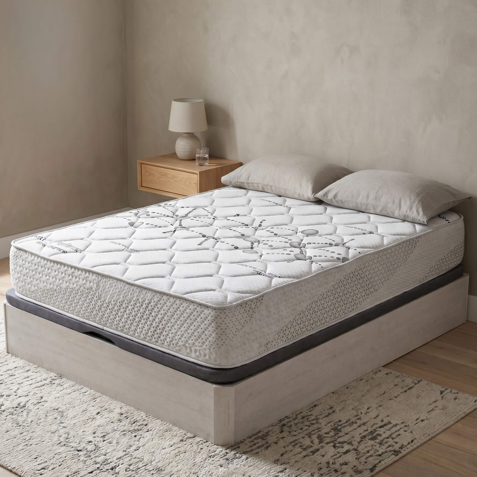 Colchón Premium Naturals Diamond - Núcleo de Espuma HR Alta Densidad - Altura 30 cm, Firmeza Media-Alta - Tejido transpirable 3D para Cama Individual y Matrimonio