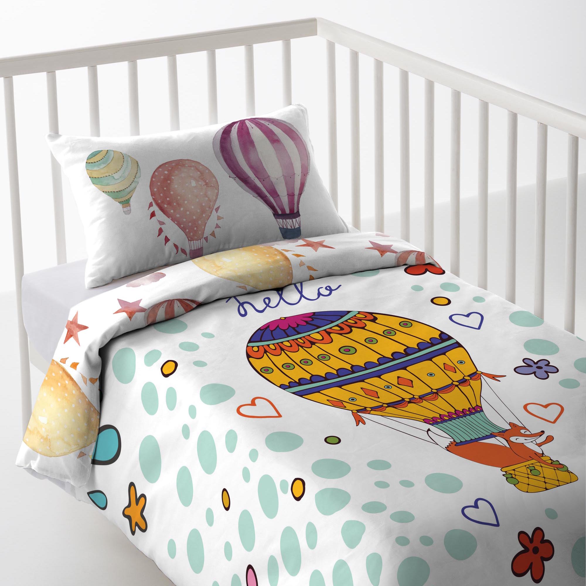 COOL KIDS - Funda Nórdica Cuna Estampada Reversible - 100% Algodón Extrasuave - 9 Modelos - Medidas Disponibles 100×120/115×145 cm - Fabricado en España