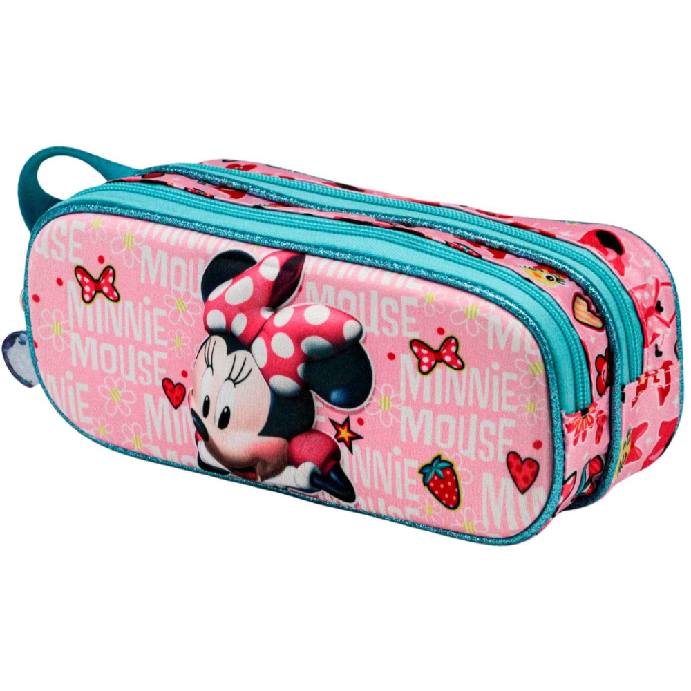 Disney Minnie Mouse Karactermania Portatodo Rosa con Estampados y Dos Compartimentos