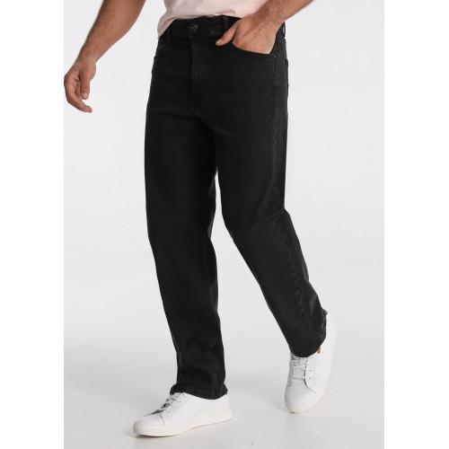 Pantalón Vaquero Hombre Sixvalves Negro Básico | Jeans Rectos Elásticos (Tallas en Pulgadas) 225809