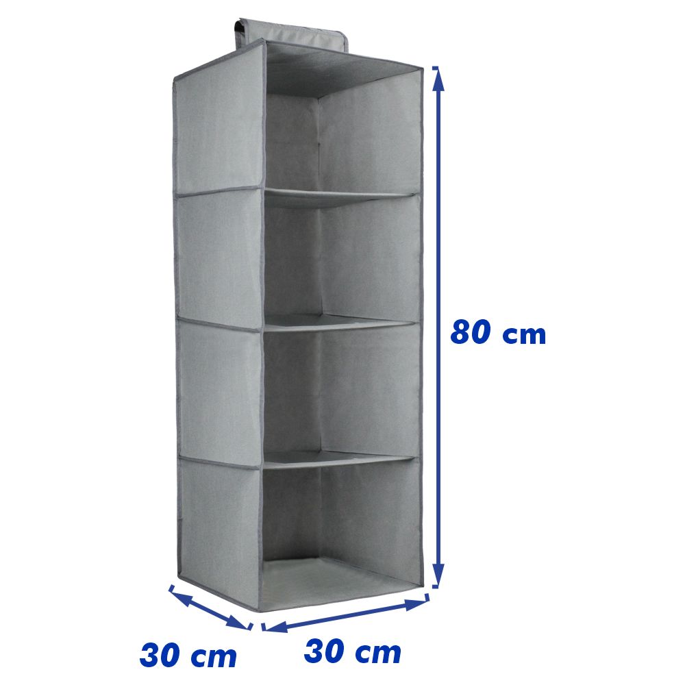 Colección Organizadores de Ropa Colgantes para Barra de Armario PlusCalidad - Color Gris - Organiza Tus Prendas Colgadas de la Barra del Armario - Dobla y Guarda Sin Arrugas - Protege Tu Ropa - Estantes de Almacenamiento - Estantería Colgante