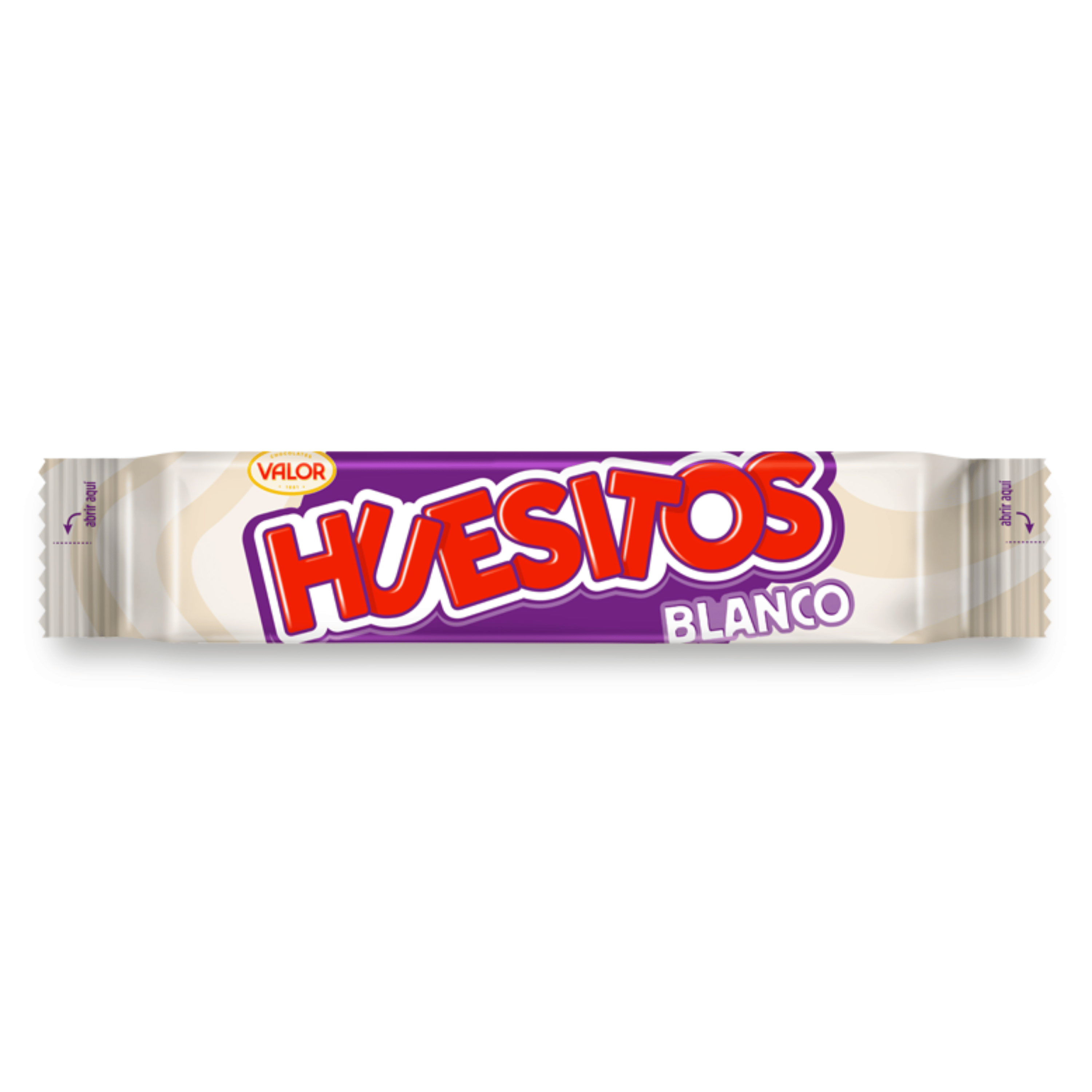 Valor Huesitos Blanco 20 g Caja 36 unidades – Barrita crujiente de barquillo con chocolate blanco y relleno de nata