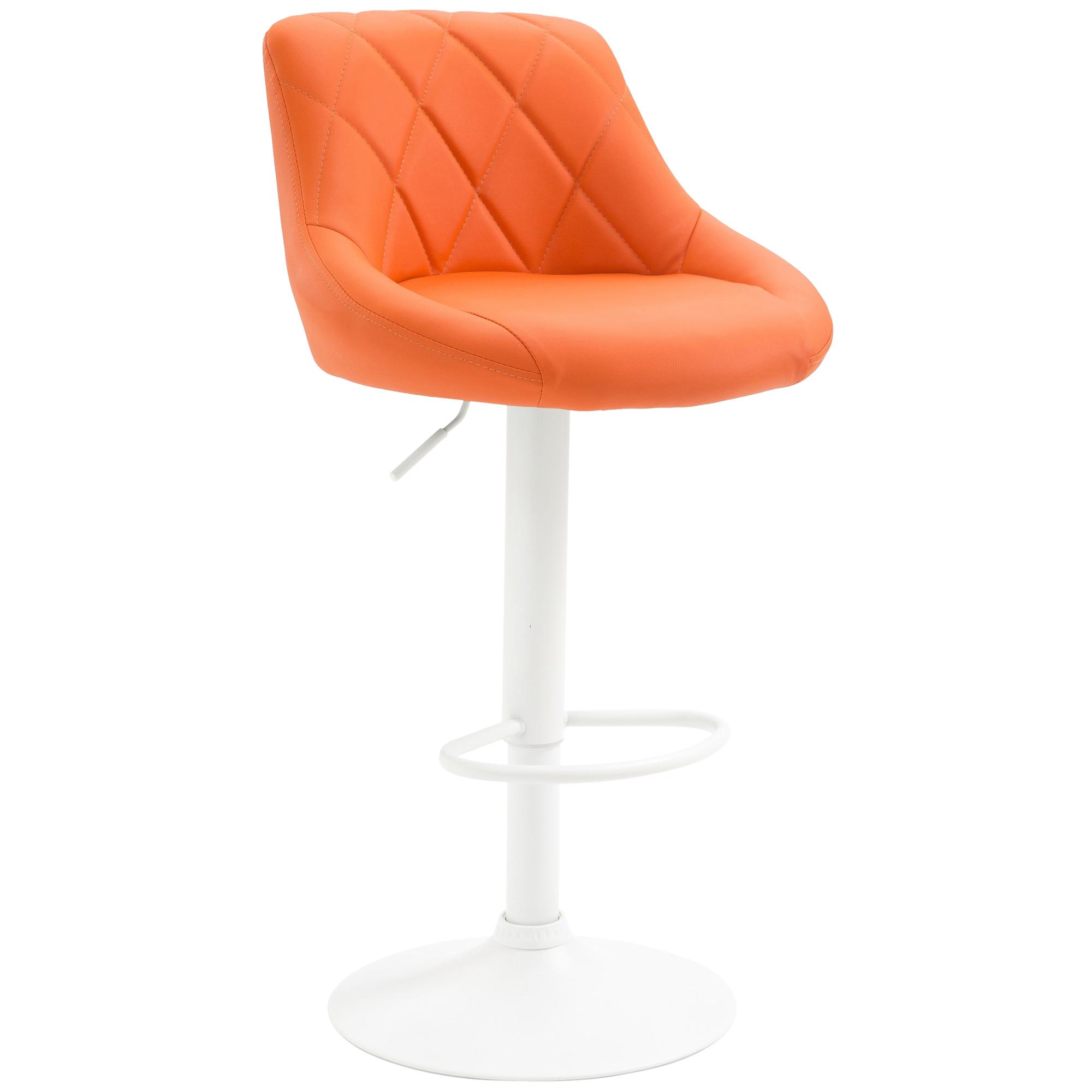 Taburete De Bar Lazio Naranja,Blanco