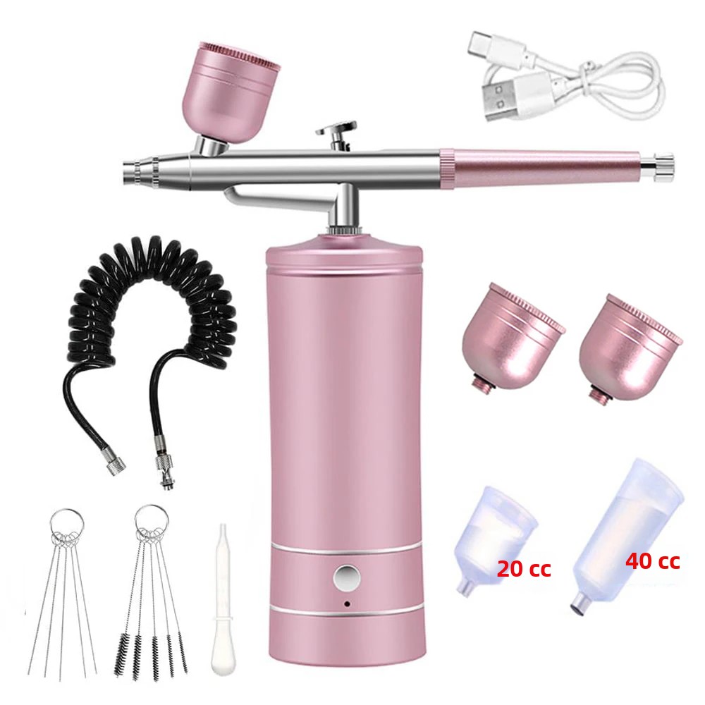 Kit De Pintura Con Aerógrafo Portátil Y Compresor Para Arte Nails Cake K10 Aerógrafo Metálico USB Cable Para Pintura Y Decoración