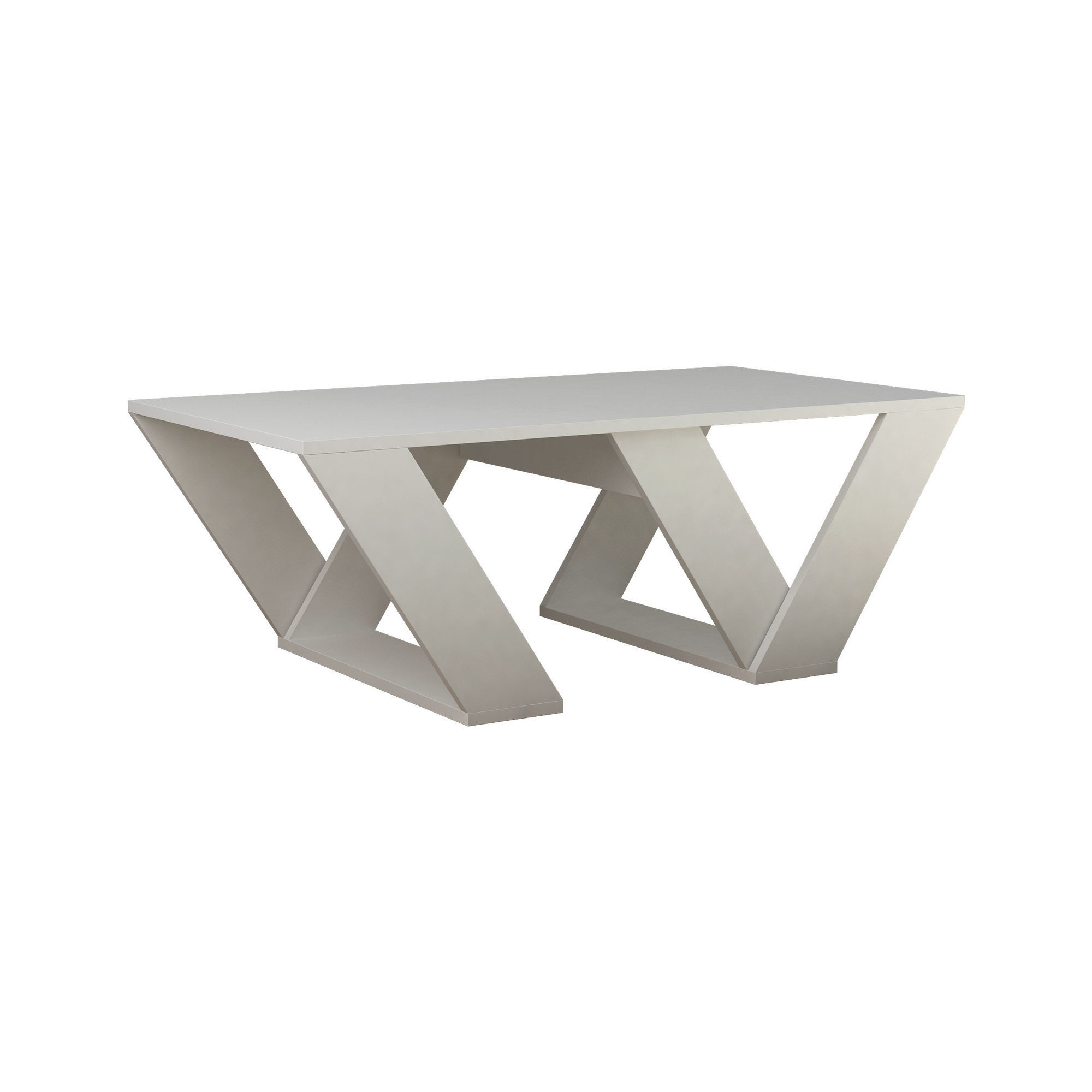 Habitat y Jardin - Mesa baja de madera "Pipra" - 110 x 60 x 40 cm - Blanco