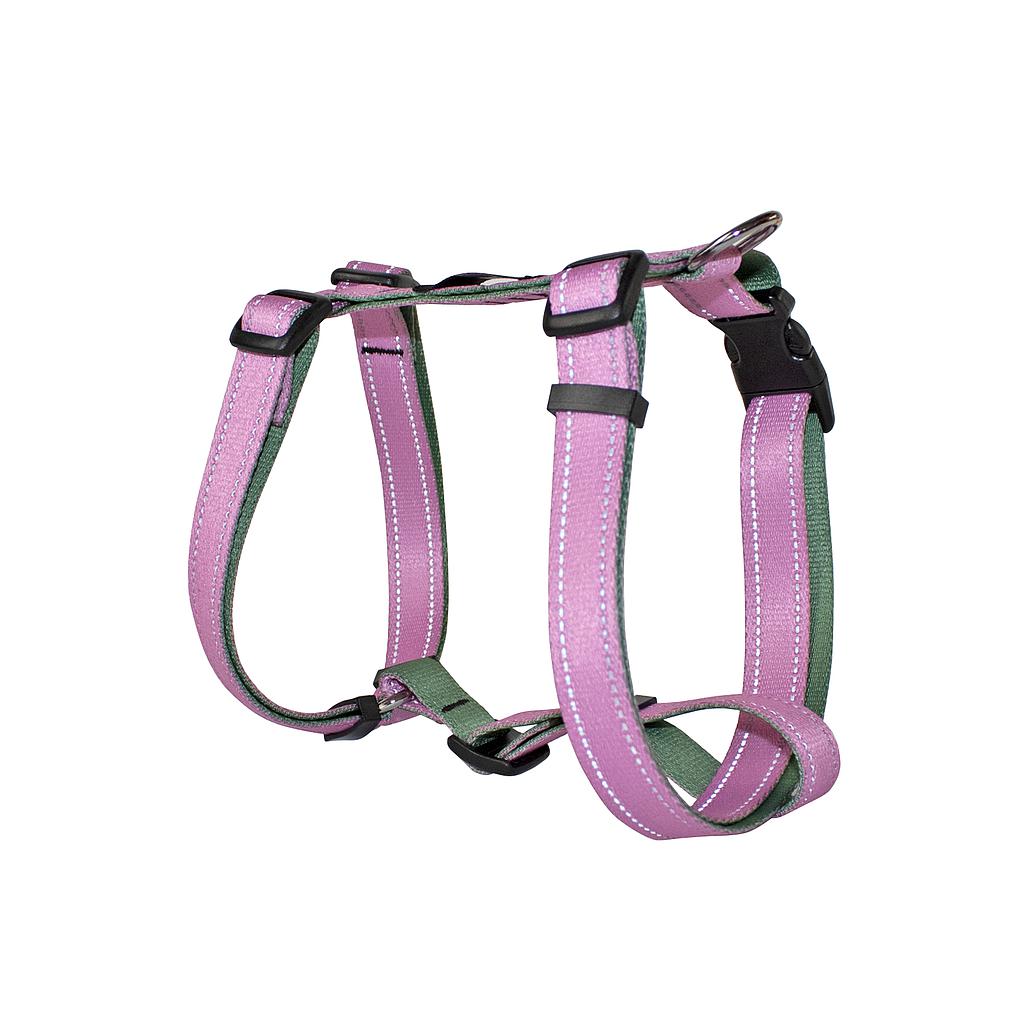 Arnés Petral Reflectante para Perro Yagu Nylon Rosa - Pechera Seguridad Cachorros (Talla T1 / 20-40 cm)