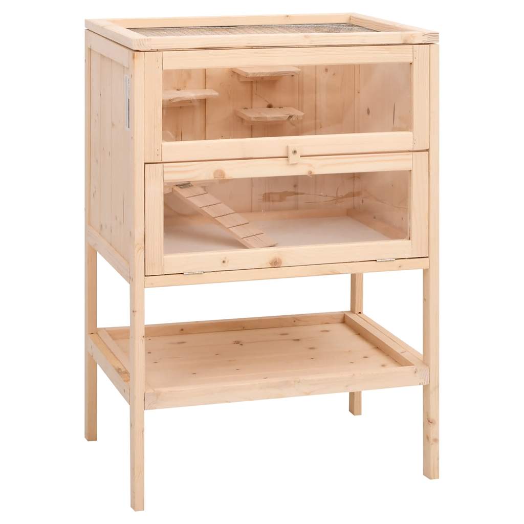vidaXL Jaula para hámster 55x40x80 cm de madera maciza de abeto
