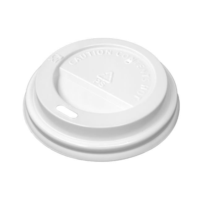 MONOUSO | Tapa Travel PS Con Agujero para Vasos de Cartón Blanca Ø6,2 cm (50 Uds)