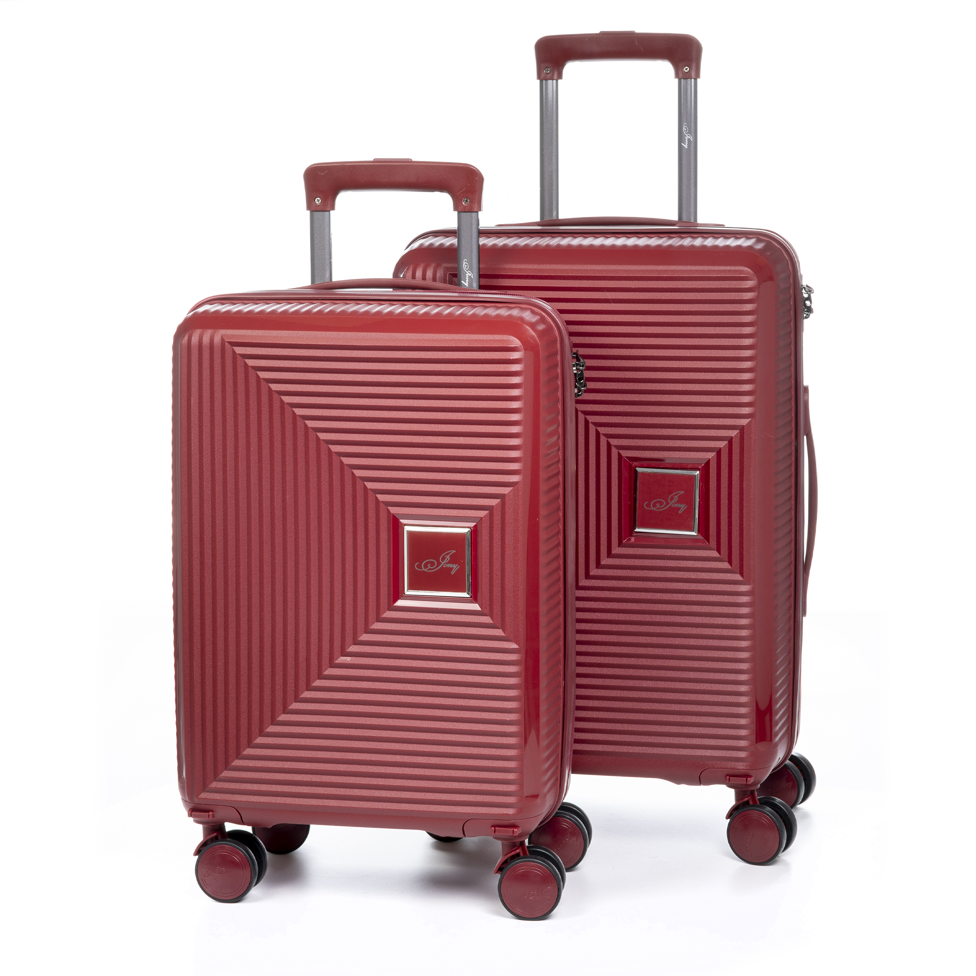DAM Juego de 2 maletas Trolley, en material ligero PP resistente a la rotura. Cerradura TSA numérica, 4 ruedas giratorias 360°, extraíbles. 56x38x23 Cm.