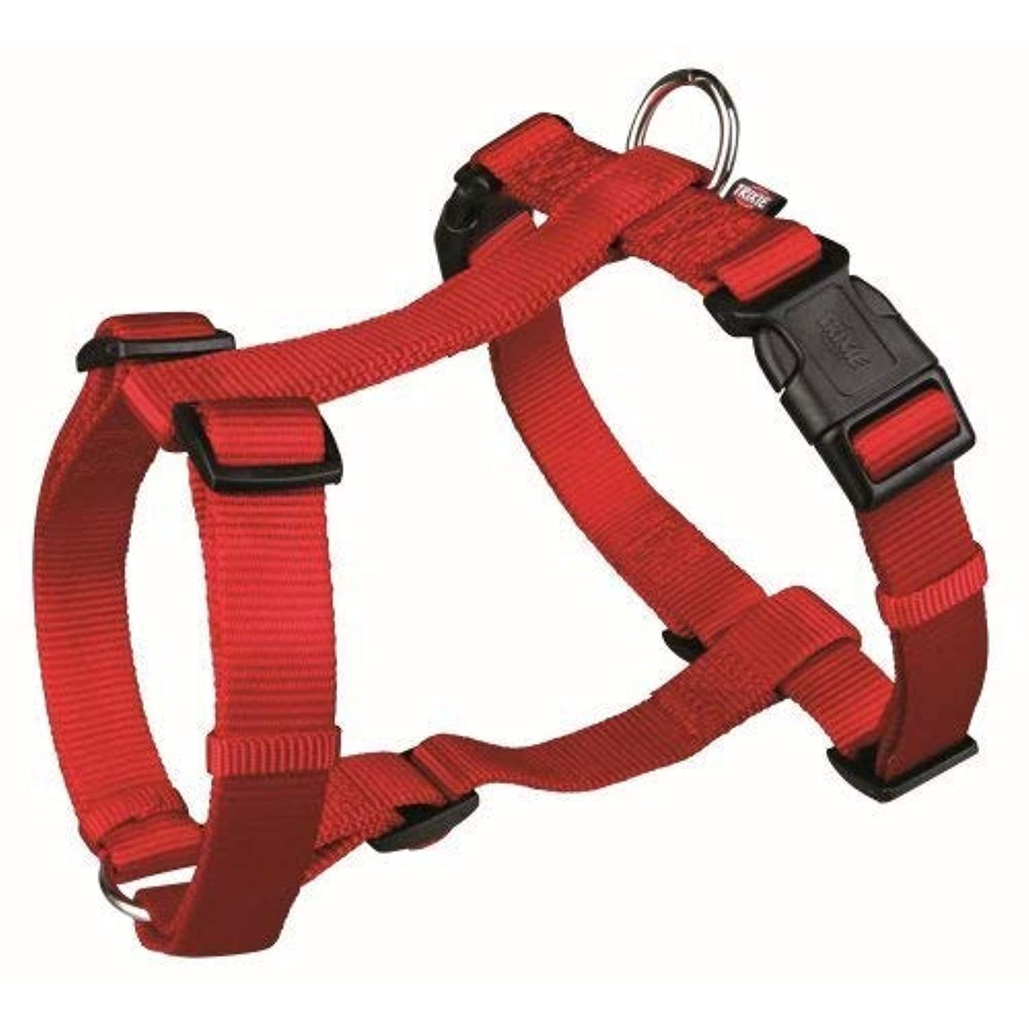 TRIXIE Premium H-harness, XS–S: 30–44 cm/10 mm, red