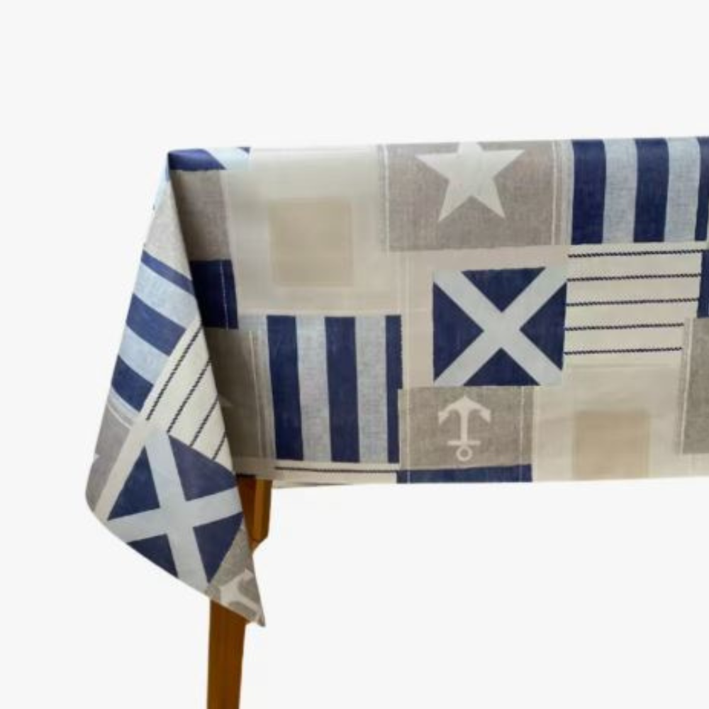 HuleHule Tex - Mantel de Hule Huletec. Impermeable antimanchas para mesa redonda, cuadrada o rectangular -  Naval  Blue
