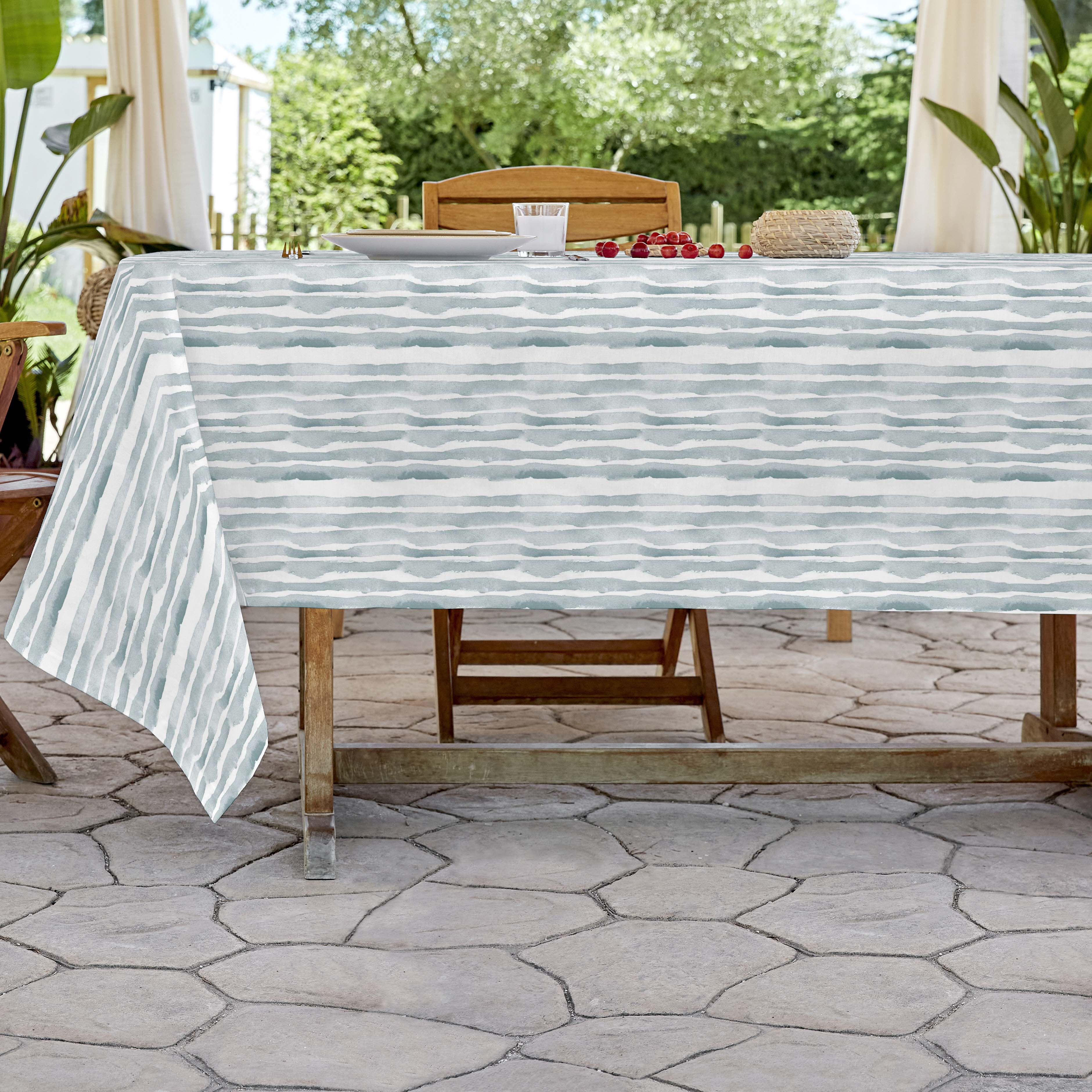 SANDAL - Mantel de Tela Estampado y Antimanchas - Mantel para Interior y Exterior - 4 modelos diferentes - Modelos Rayas - 140x200 / 140x250