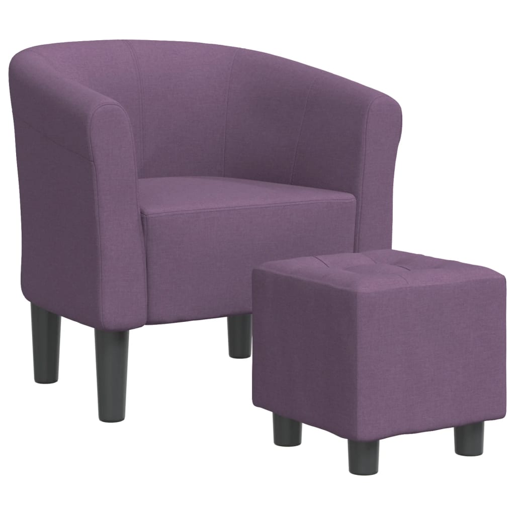 vidaXL Sillón con taburete tela Rojo vino tinto, Marrón, Gris claro Sillon Dormitorio Sillon Comodos Silla Relax Sillón Sofá