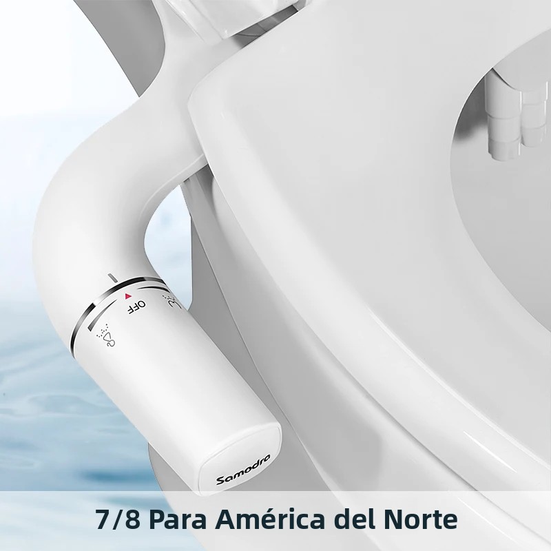 TK Bidet De Enchufe Ultra-Fino Para Inodoro Con Doble Boquilla Presión Ajustable No Eléctrico Aspirador Horizontal