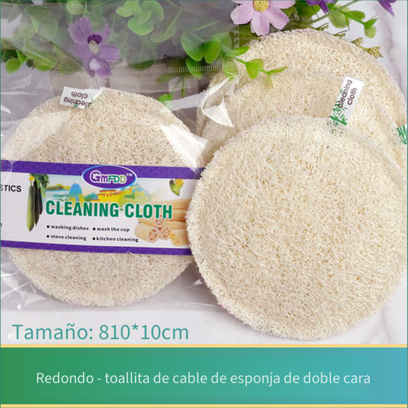 5 piezas -- Estropajo de esponja vegetal para lavar platos, paño de limpieza doméstico de cocina, estropajo, paño para lavar platos, paño de esponja vegetal para lavar platos