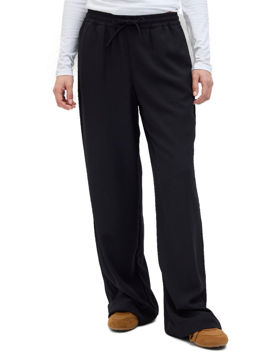 Pantalón JJXX Lia negro de tela relaxed para mujer